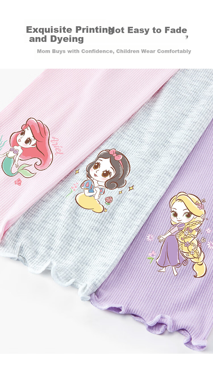 Disney Girls' Leggings, Spring Elsa Princess 2026 New Style Children's Pants, Summer Thin SP31253, Gray, 130 5