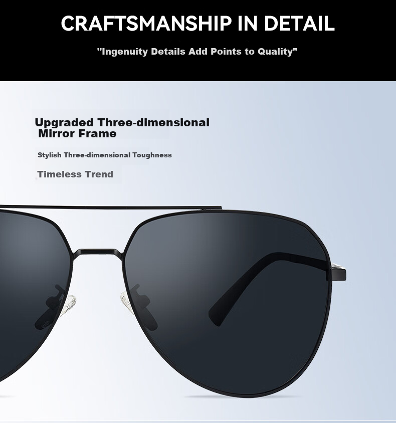 Ouna Doctor Glasses Classic Aviator Sunglasses, Polarized Sunglasses Glasses, Driving Anti-Glare Frog-Eye Glasses, Black 10