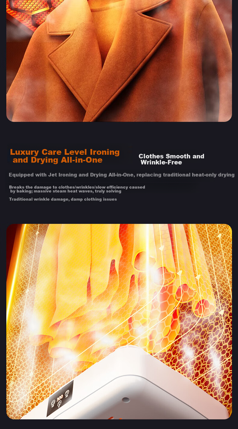 UEMUSI [Portable Hanging Model] Clothes Dryer, Home Use Drying Machine, 120L Foldable Small High-Power Drying Cabinet for Clothes 4