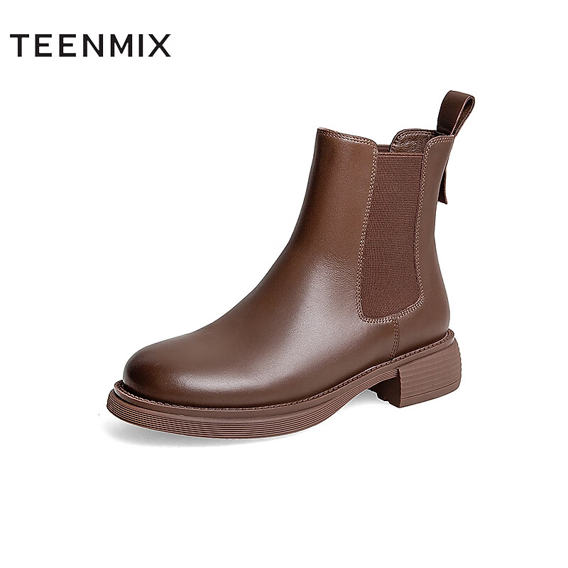 TEENMIX Women's Fleece-Lined Chelsea Ankle Boots Warm Vintage Brown [Winter 2025 New Color] Size 39