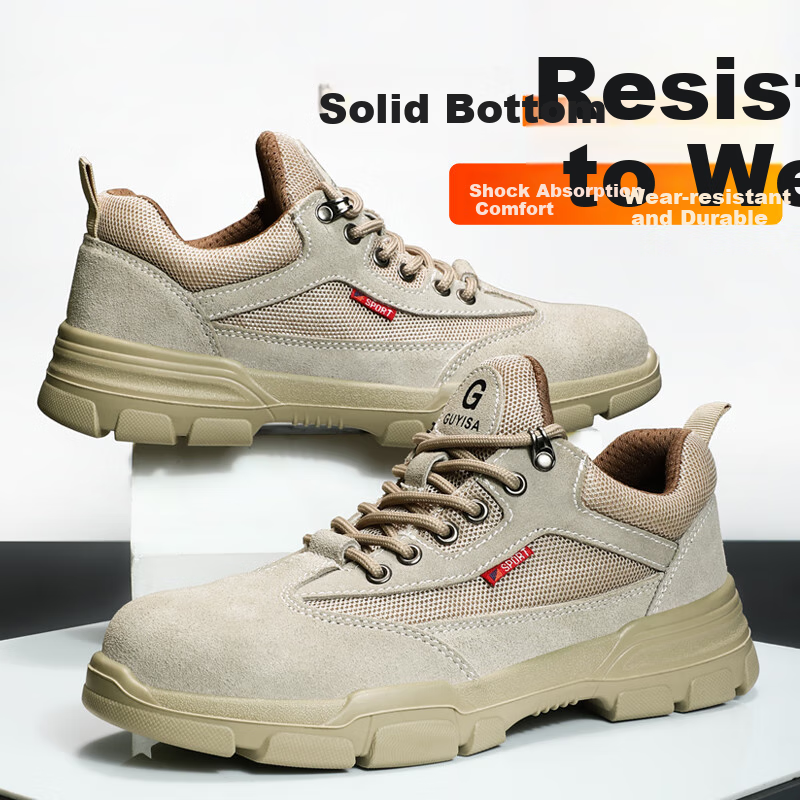 JUNBU Safety Shoes for Men with Steel Toe Cap, Anti-Smashing, Puncture-Resistant, Lightweight, Breathable, Work Site Functional Shoes 2055 Size 38