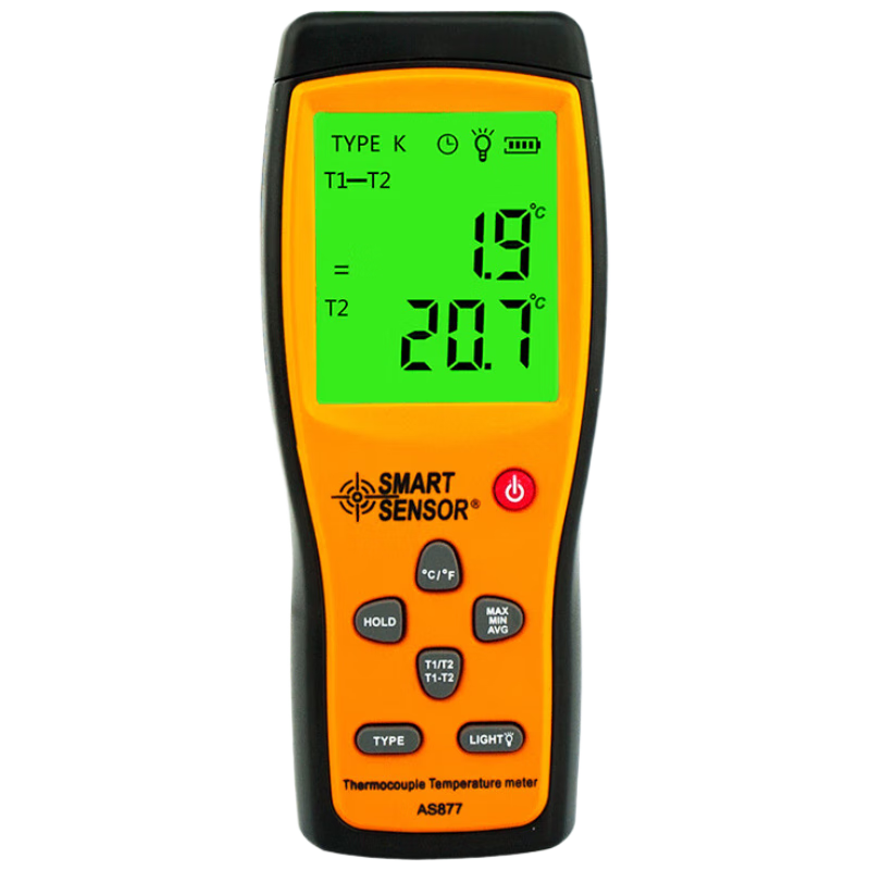 CEM AS877 Thermocouple Contact Thermometer High-Precision Dual-Channel Contact Temperature Meter
