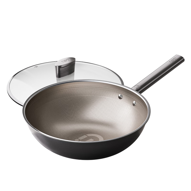 ASD Pure Titanium Wok Non-Fluorine Coating Non-Stick Frying Pan 34cm Gas and Induction Cooker Compatible Z6
