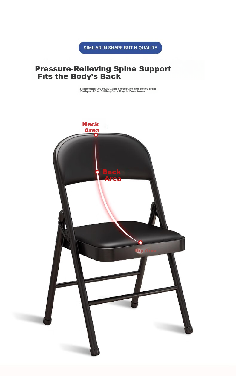 Huayinxuan Folding Chair, Computer Chair, Office Chair, Home Chair, Conference Chair, Training Chair, Dormitory Chair, Dining Chair with Backrest, Portable Seat 3