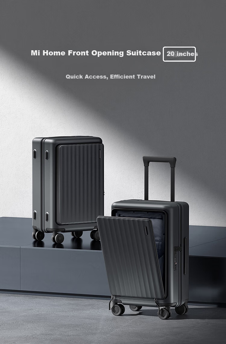 Mijia Xiaomi Luggage, 20-Inch Carry-On Suitcase, Business Travel Case, Front Opening, Password Lock, Graphite Gray 1