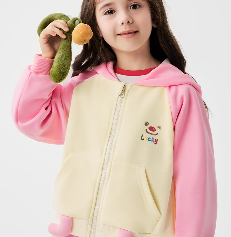 Badibadi Spring Autumn Baby Girls Hooded Cardigan Sports Casual Loose Versatile Cute Monster 130 4