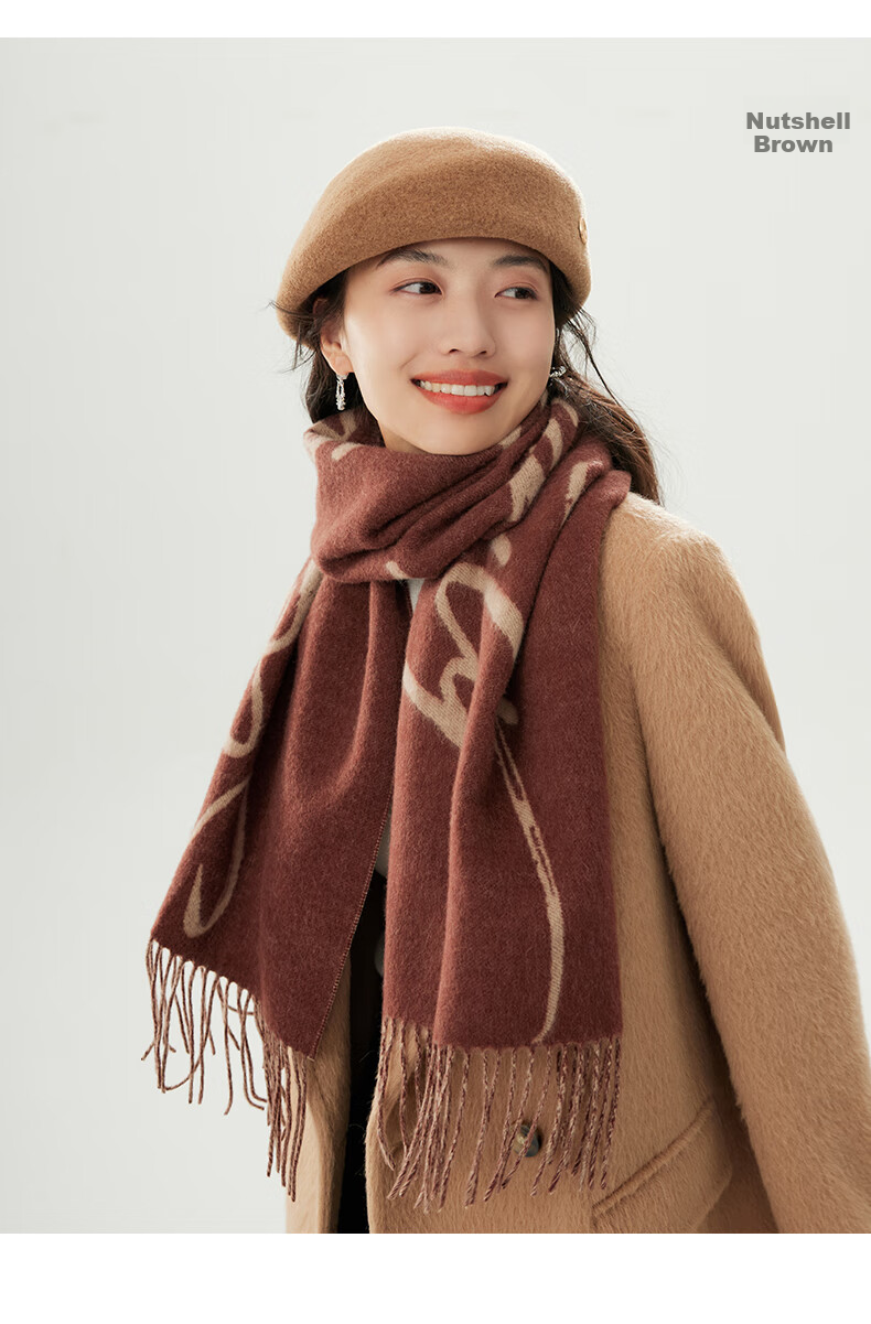 Siggi Wool Scarf for Women, Autumn And Winter Letter Shawl, Thickened Warm Simple Neck Wrap, Birthday Christmas Gift Box Set for Wome 22