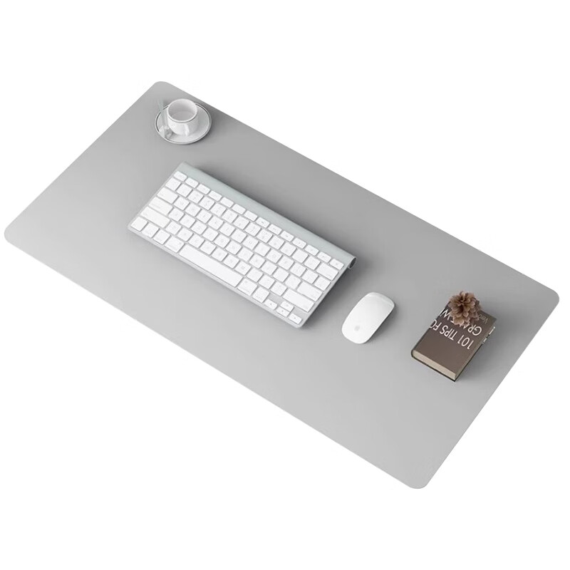 Cat Box Extra Large Waterproof Oil-Resistant Heat-Resistant Mouse Pad Desk Mat Computer Leather Cork Office Desk Pad Silver Gray [40*80]