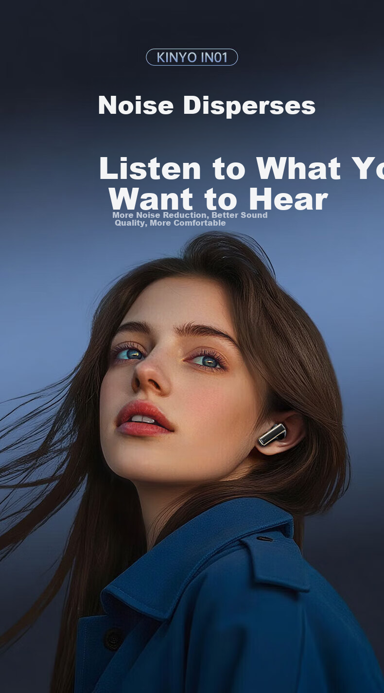 Jinyun (KINYO) [Up to -60dB Top Noise Cancellation | Latest 2026 Model] Deep Active Noise Cancelling Earphones, Bluetooth Headphones, In-Ear Ultra-Long Battery Life, Gentle on Ears, Top Ten in Rankings 6