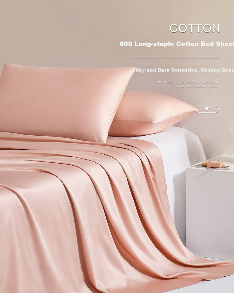 BEYOND Home Textiles, 60-Count Long-Staple Cotton Pure Cotton Bed Sheet, Single Piece Set, Coral Pink, 180*230cm, Jiaju Gua 1