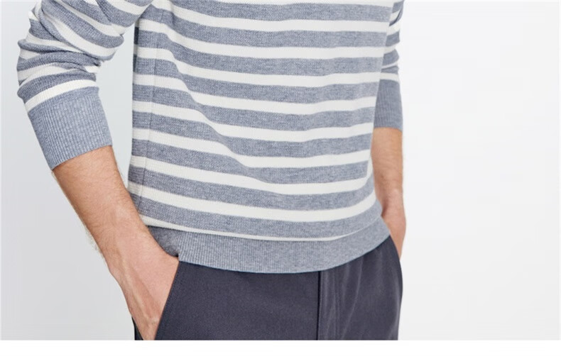 Navikail Star Model Italian Small Sailboat Men's 25-Style Half-Open Collar Striped Casual Knit Sweater 1344045502 31