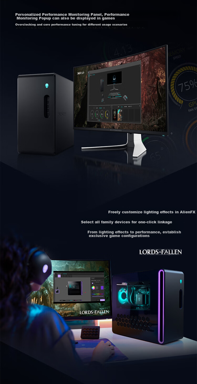 Alienware Desktop Starship R17 High-End Gaming PC (Ultra9, 32GB RAM, 1TB Storage, RTX50 Series GPU) Water-Cooled AI Training Black Myth: Wukong Design Statio 9