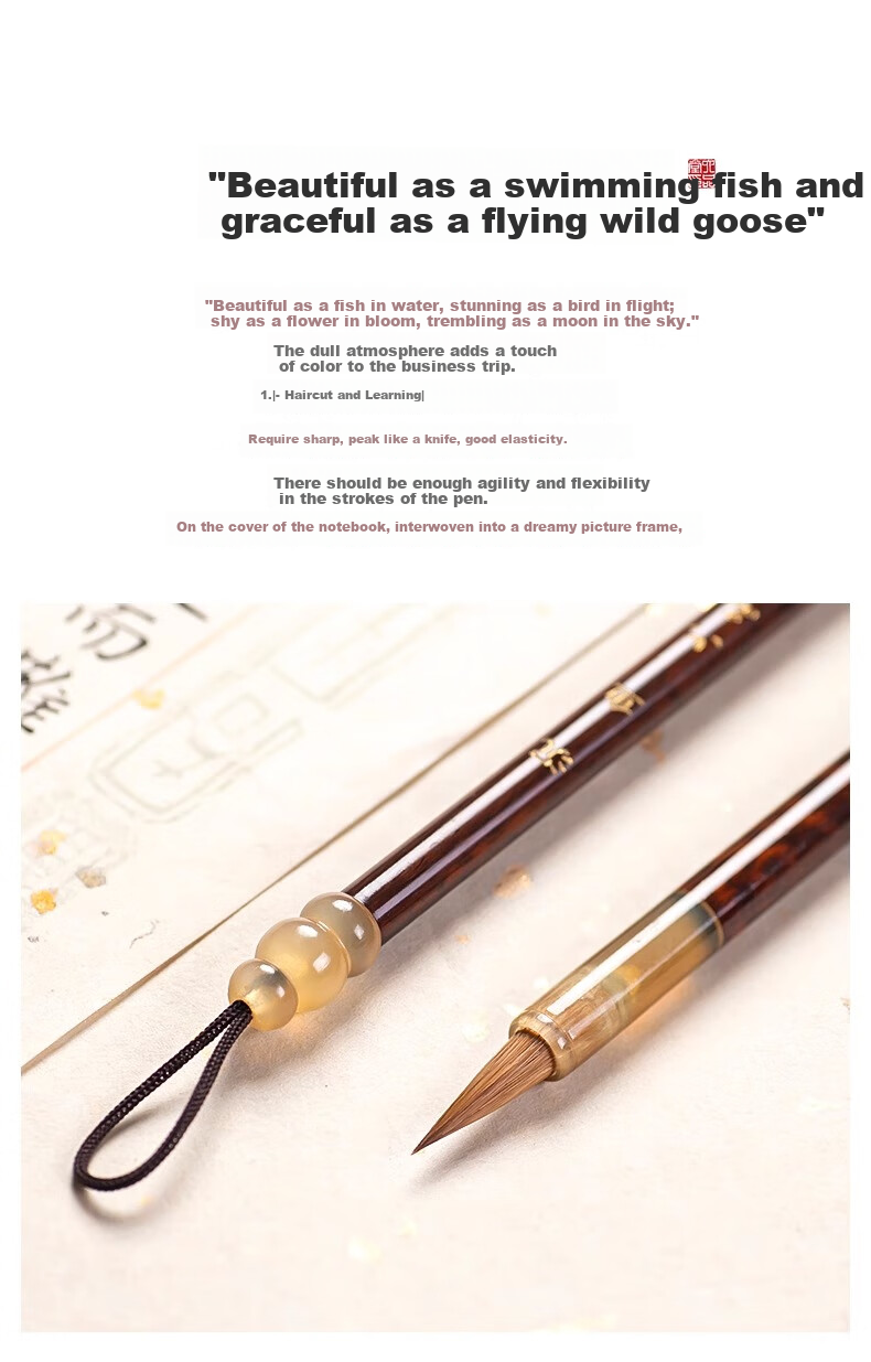 Liupintang Small Regular Script Calligraphy Brush, Pure Wolf Hair, Professional-Grade Calligraphy Brush, Specialized for Regular Script Writing Practice And Tracing, Line-Drawing Pen [Lu Yan Gift Box Set] 1 Piece 1
