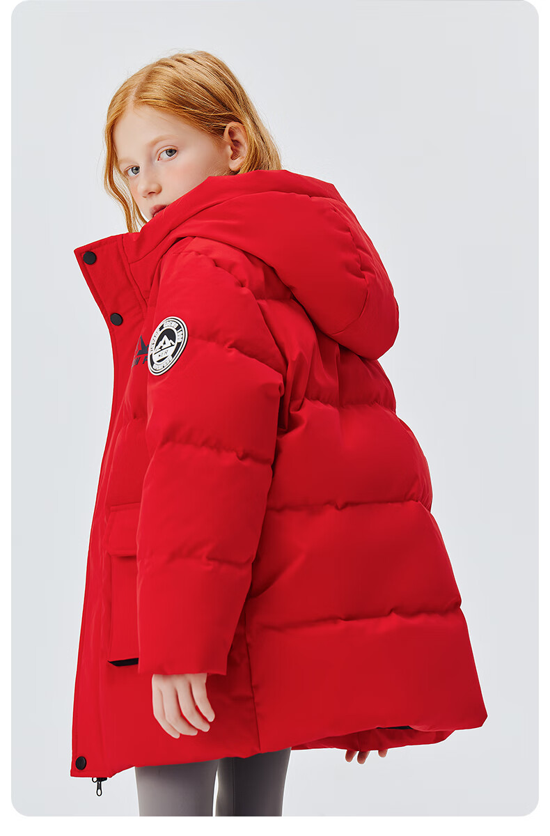 SNOWFLYING Kids Down Jacket Unisex Winter New Mid-Length Thickened Warm Large Children Down Coat Black 130 5