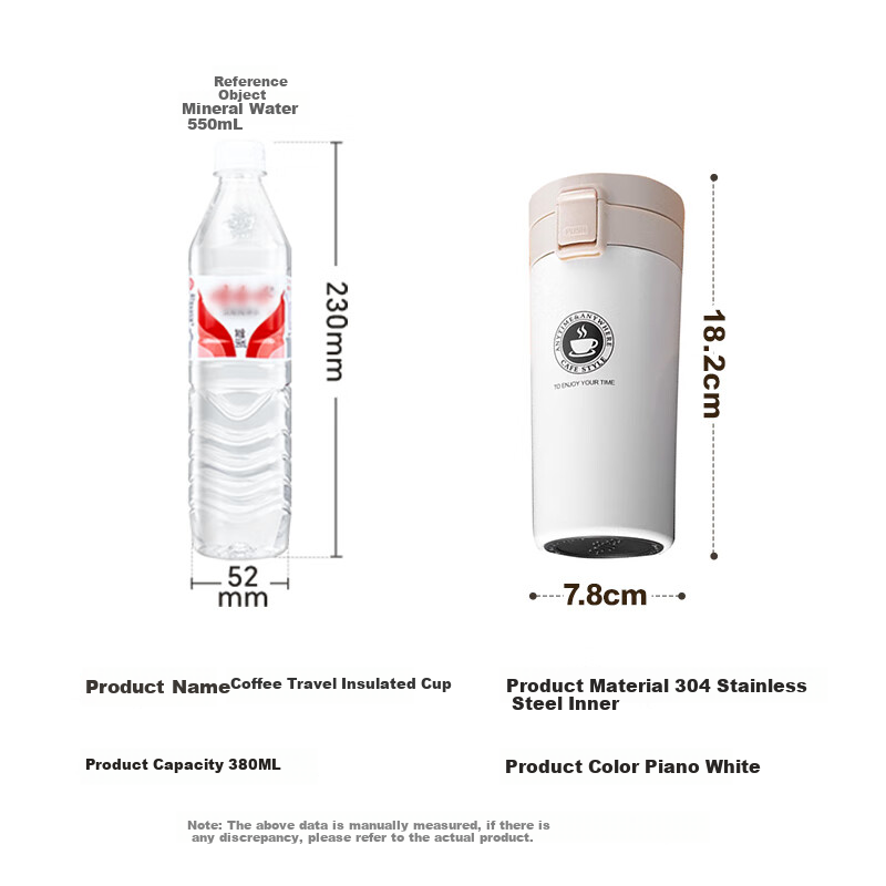 Термокружка ZARVYRELAXED, 380 мл, нержавеющая сталь 304, портативная, для дома и офиса