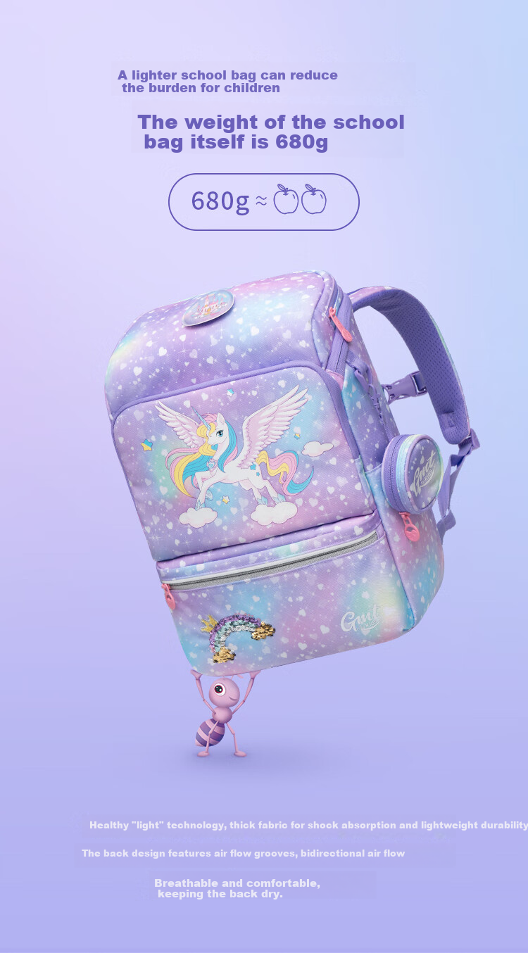 Gmt for Kids Backpack, Lightweight Spine-Protecting Schoolbag with Large Capacity, for Primary School Students, Boys And Girls in Grades One to Three, Small Size with Ice And Snow Princess Desig 4