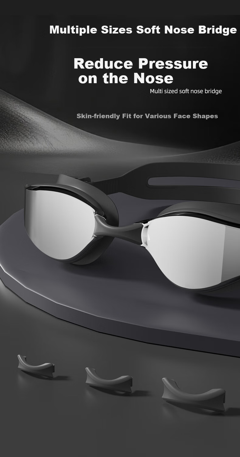 Keep Swimming Goggles HD Anti-Fog Waterproof Unisex Racing Prescription Coated Professional Gear Flowing Purple Coated 5