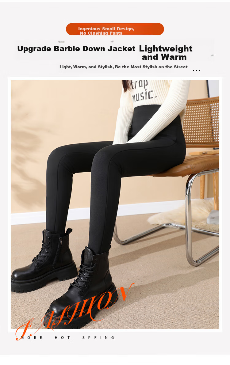 Xiongmaoxiangban Women's down Pants for Outdoor Wear, New Winter Style, 90% White Goose Down, Slim-Fit, Fleece-Lined, Thickened Shark Pants, Warm Cotton Pants 10