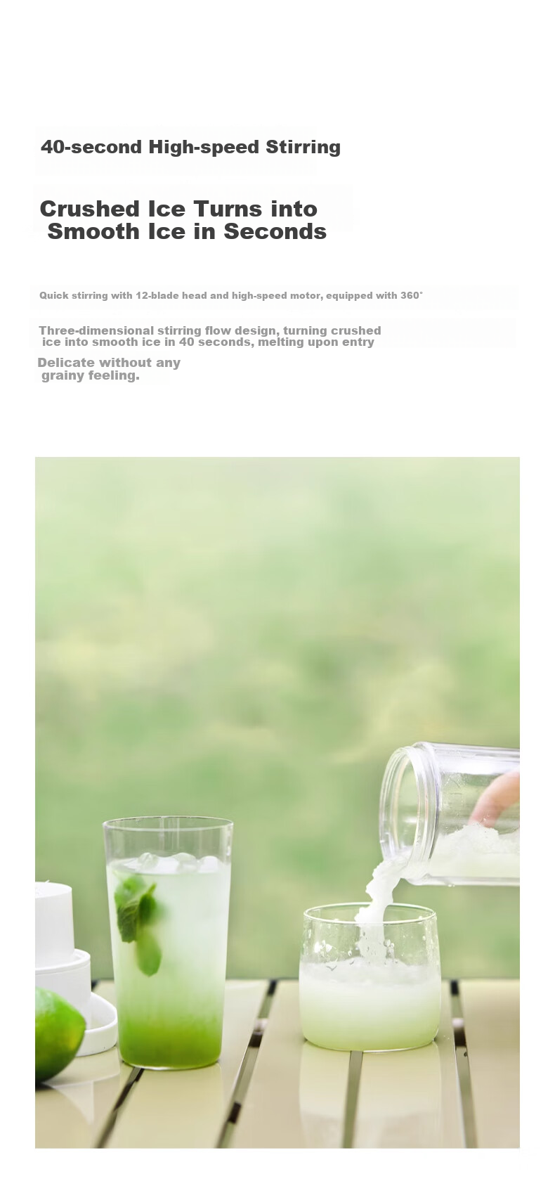 GLASSLOCK Juicer Cup [Double-Layer Hollow Insulation] Fruit And Vegetable Blender Juice Cup Baby Food Processor Small Portable Electric Rechargeable Multifunctional 26-Blade Ice Crusher Blade 10