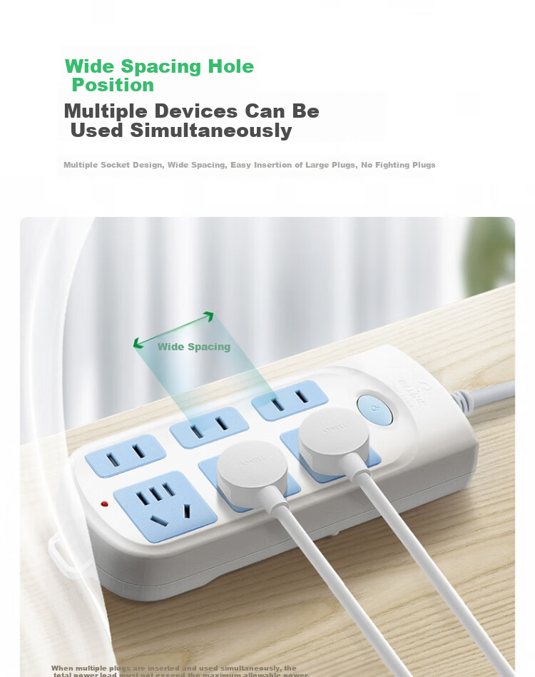 BULL Power Strip Socket Extension Cord, 6 Outlets with Master Switch, 5 Meters, 10A 250V GN-609 Suitable for Home And Office Use 5