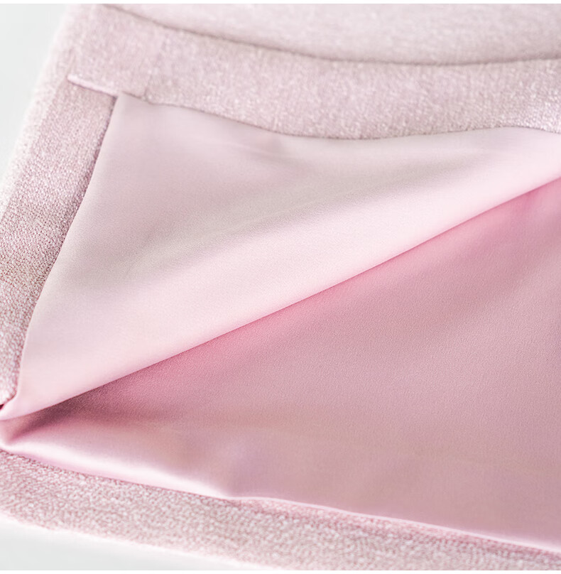ROEYSHOUSE Premium Little Chanel Style Slim Fit Short Jacket + Skirt Two-Piece Set 09299 Pink M 21