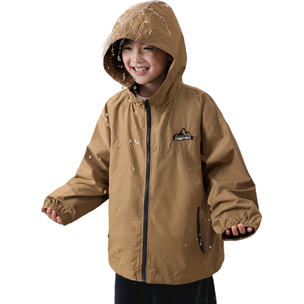 LUSON Chen Dazhu Boys Outdoor Hooded Workwear Jacket 2025 Spring Autumn New Children's Water-Repellent Mountaineering Coat