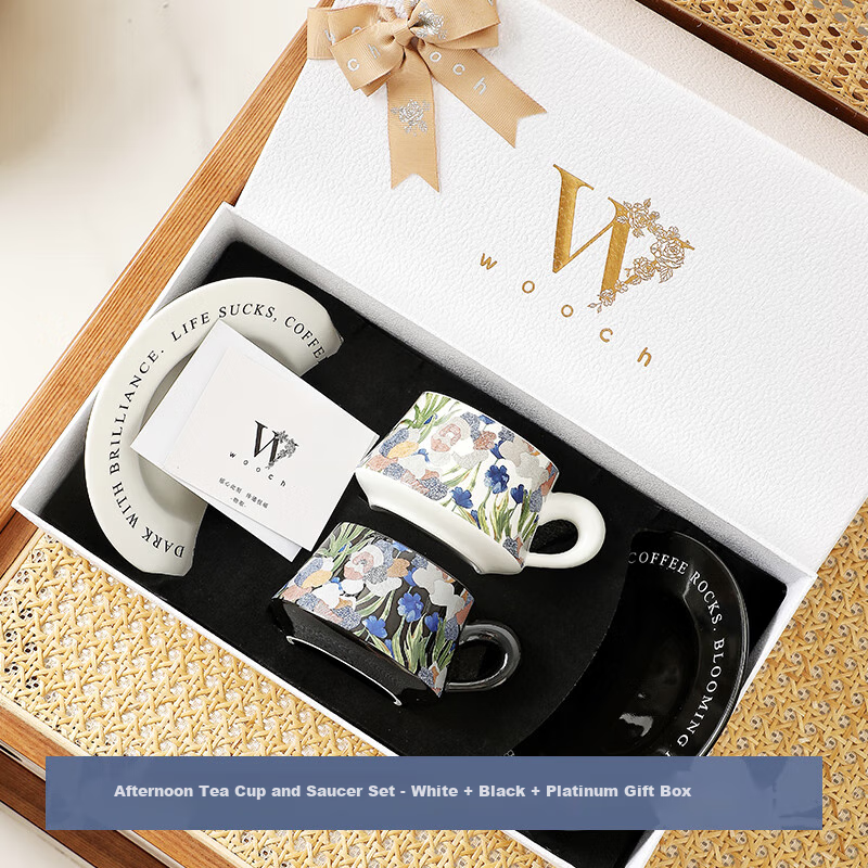 WOOCH [Mid-Autumn Festival Gift] Ceramic Coffee Cups, Wedding Gift Box, Housewarming Gift for Couples, Matching Mugs for Engagement