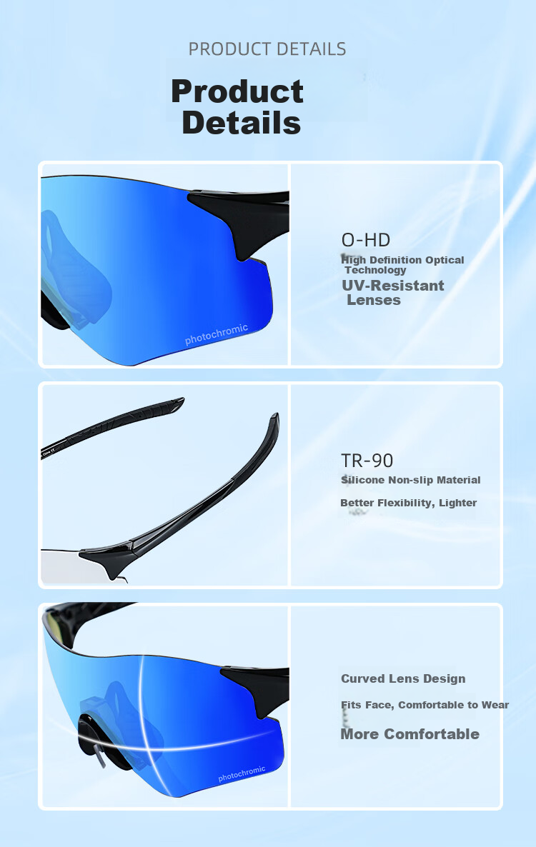 VOZAPOW Cycling Glasses, High-Definition Polarized, Colorful, Windproof, Sand-Proof, Insect-Proof Goggles for Running, Outdoor Sports, Road Biking 5