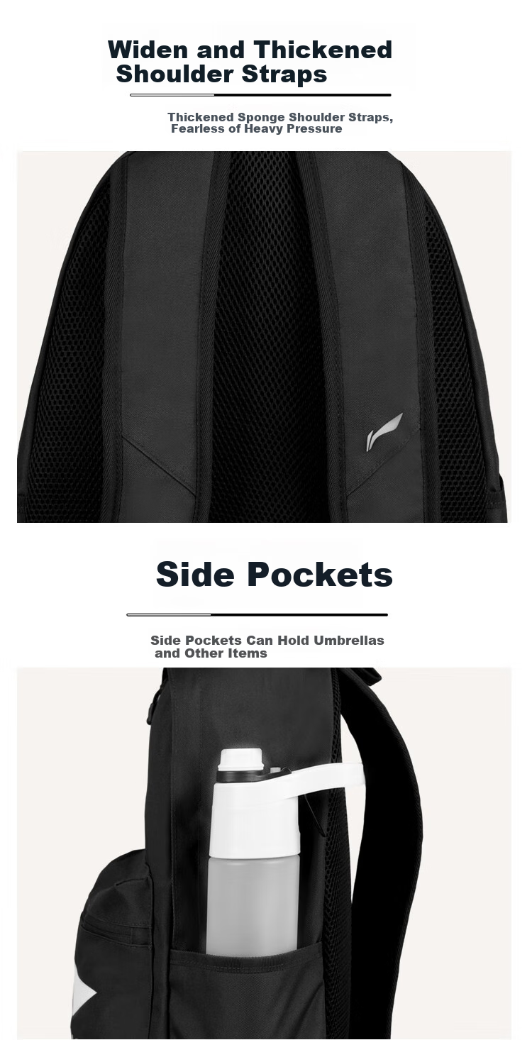 Li-Ning Backpack, School Bag, Sports Backpack, Large Capacity, Unisex, Fashionable Basketball Travel Laptop Backpack 4