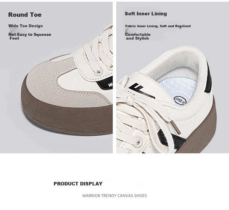 Huili Official Women's Shoes, 2026 Summer Retro German Training Shoes for Women, White Sneakers, Height-Increasing Shoes for Women, Black And White, Size 39 6