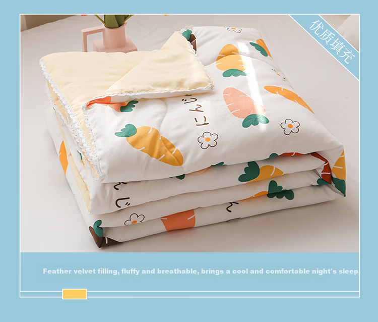 Aiwei Fiber Washed Cotton Summer Quilt Thin Quilt Air Conditioning Quilt 2 Jin 150*200cm [Mira Garden] 8