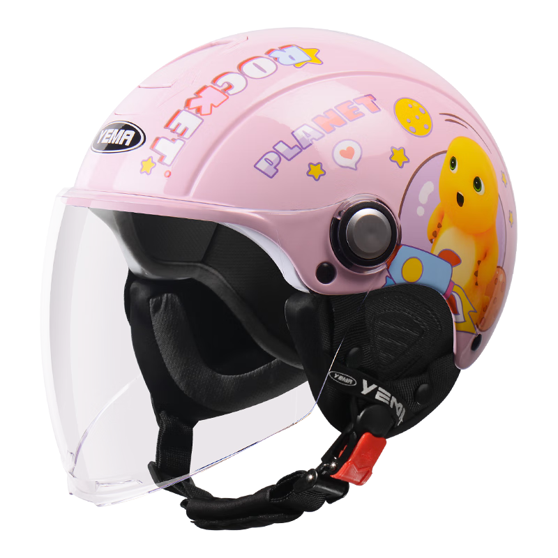 YEMA (YEMA) [Nailong Collaboration] 3C Certified New National Standard 237S Children's Helmet Four-Season Universal Half Helmet Boys Girls Summer Electric Motorcycle Safety Helmet Pink