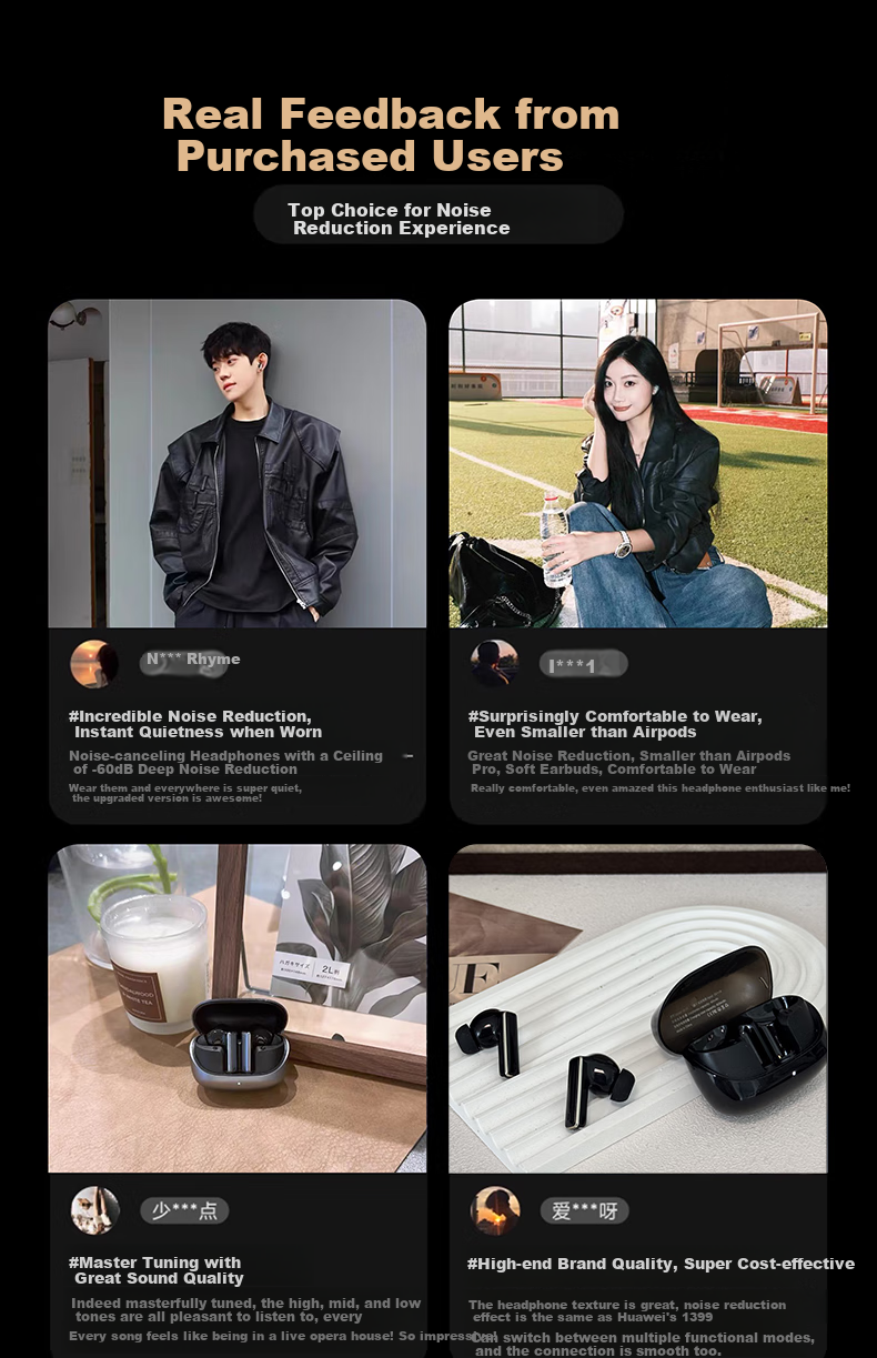 Jinyun (KINYO) [Up to -60dB Top Noise Cancellation | Latest 2026 Model] Deep Active Noise Cancelling Earphones, Bluetooth Headphones, In-Ear Ultra-Long Battery Life, Gentle on Ears, Top Ten in Rankings 4