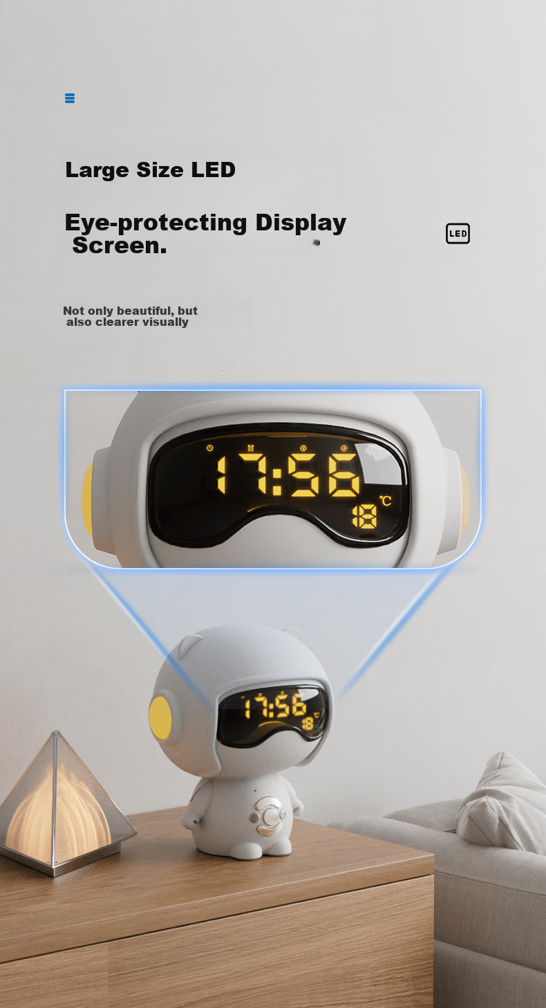 Beianxing AI Voice Smart Alarm Clock for Students, Wake-Up Device, Timer, Children's Alarm Clock, Boys' Timer, Reminder, Powerful Awakening, Back-To Season Gift 5