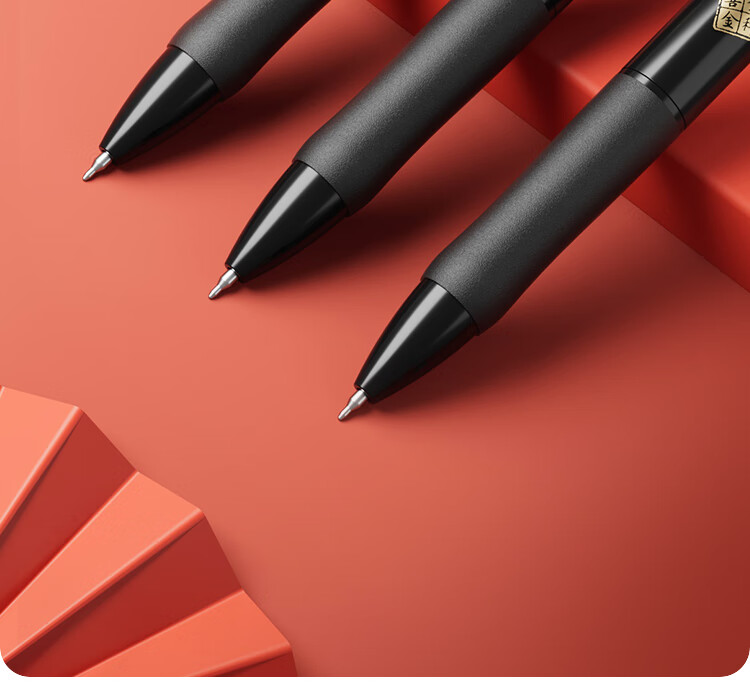 Comix Quick-Dry Click Pen ST 0.5mm Tip Student Exam Gel Pen Black 3-Pack EB29【Xideng Jinke】 4