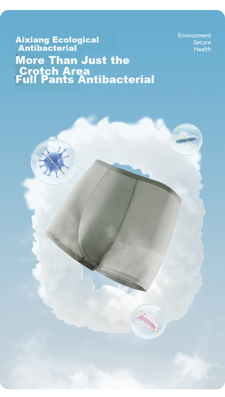 ASSHION Men's Disposable Underwear, Boxer Briefs, Sterilized, Travel-Friendly, No-Wash, Four-Corner Underwear, Gray Boxer Briefs, 5 Pieces, 3XL 13