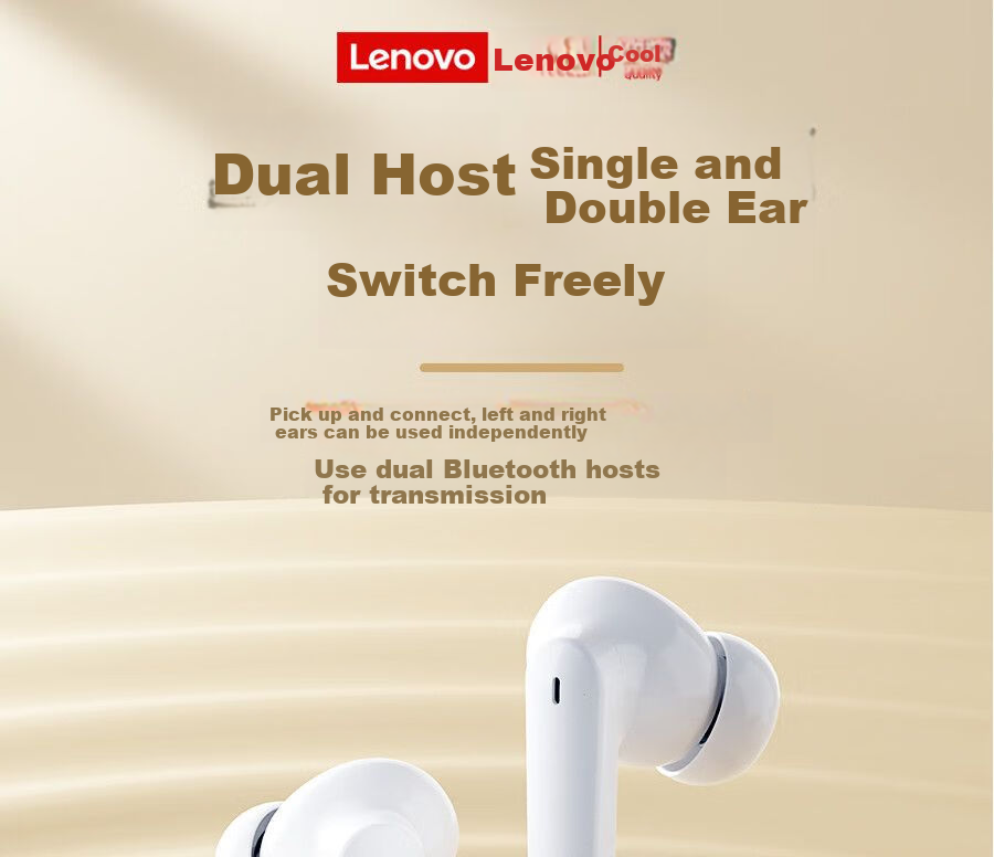 Lenovo Lai Ku EW322 True Wireless Bluetooth Earbuds, In-Ear Touch Control Music Gaming Sports Running Noise-Cancelling Earphones, Compatible with Apple Huawei Xiaomi Phones, Black 5