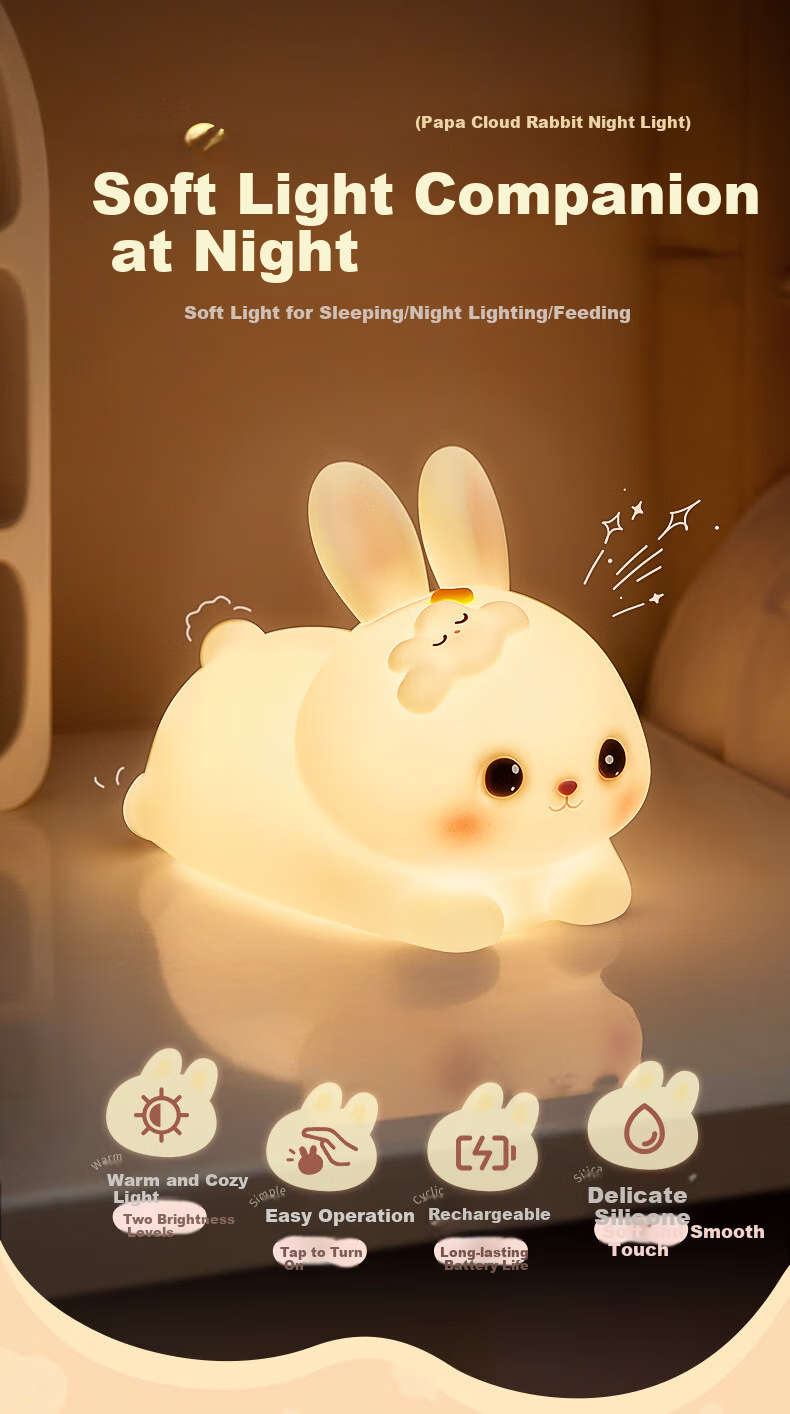 Xifeng Mid-Autumn Festival Gift, Small Night Light for Bedroom Sleep Aid, Birthday Present for Girls And Children, Practical And Aesthetically Pleasing Tap Light 1