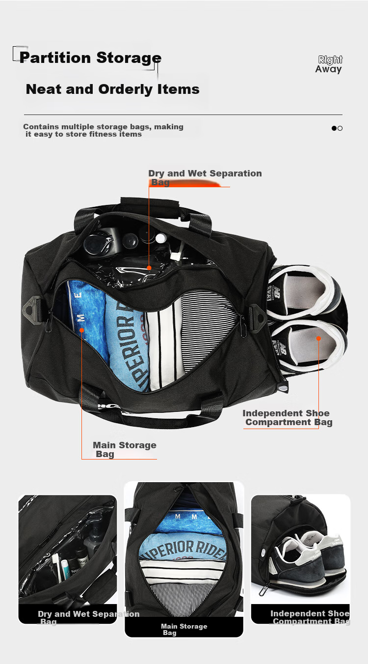 Lehuolvxing Gym Bag with Wet And Dry Separation, Men's Swimming Sports Basketball Backpack, Training Badminton Travel Handheld Luggage Bag for Me 4