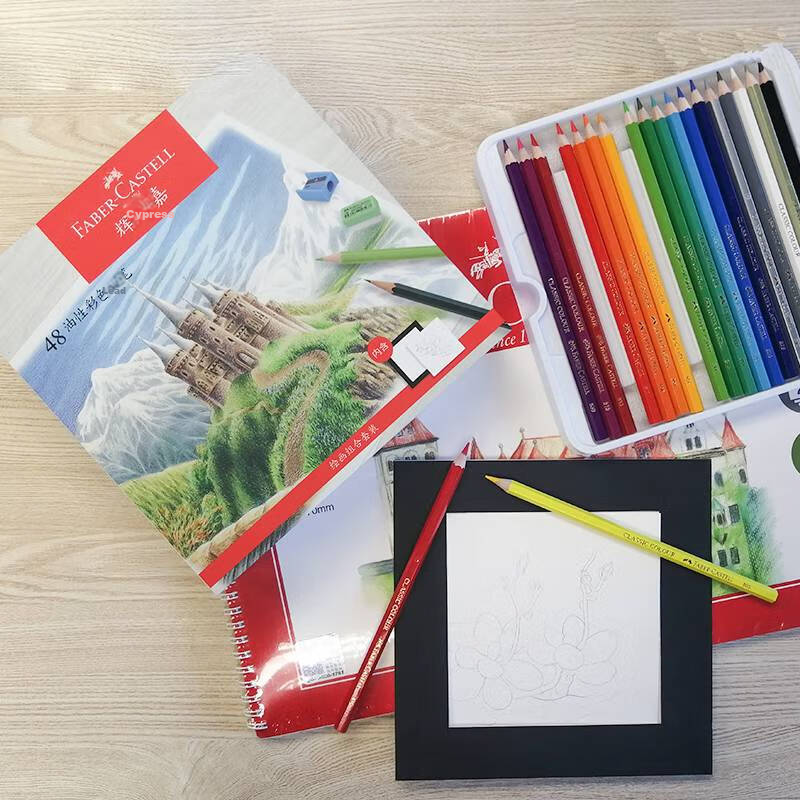 Faber-Castell [Student Stationery] 48-Color Oil-Based Colored Pencils/Coloring Pens/Colored Pencil Set Castle Series 115749 Art Sketching Drawing Pencils