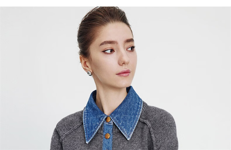 Navigare Italian Small Sailboat 25th Anniversary New Knitwear Women Loose Sweater Denim Patchwork Wool Sweater 2334015502 2