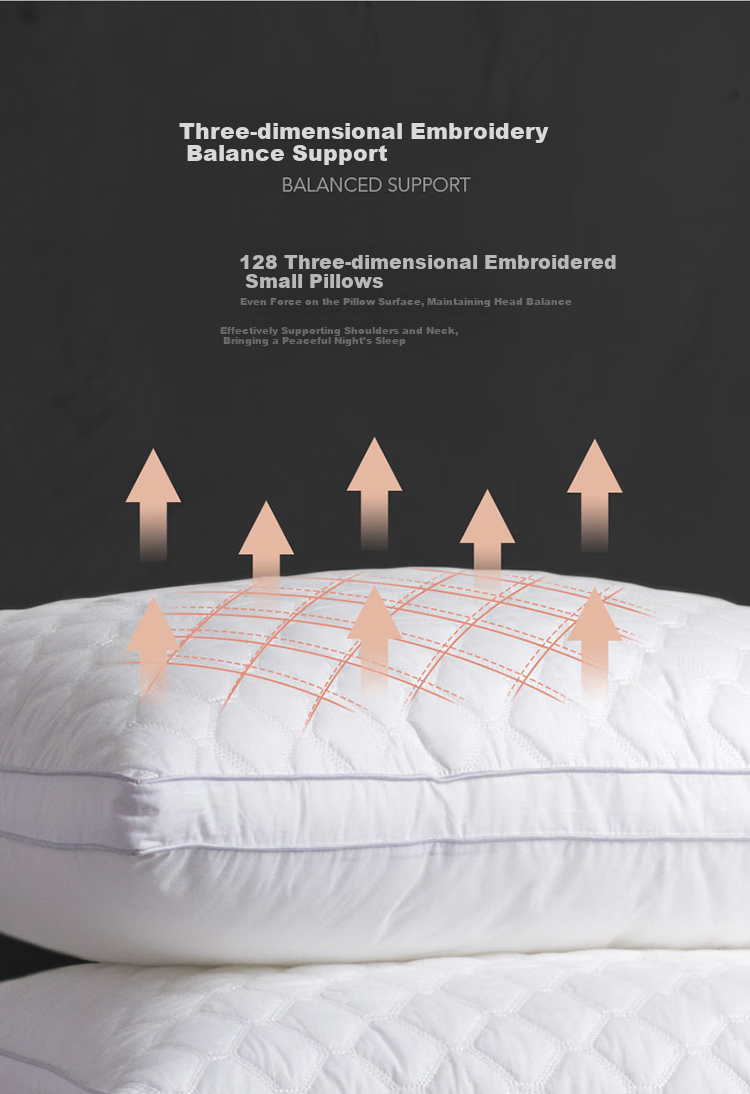 Dohia Home Textile Pillow, Class A Pure Cotton Hotel-Style Pillow Core, Adult Cervical Pillow, Height Approximately 8cm 3
