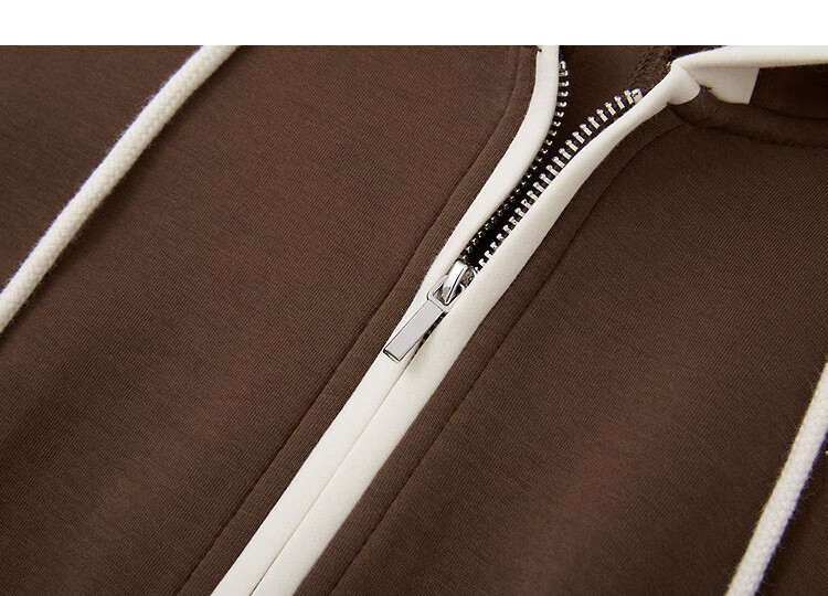 Dme [Shudan 280G Air Layer] Autumn Contrasting Color Hooded Split Pleated Waist-Cinching A-Line Women's Dress 4