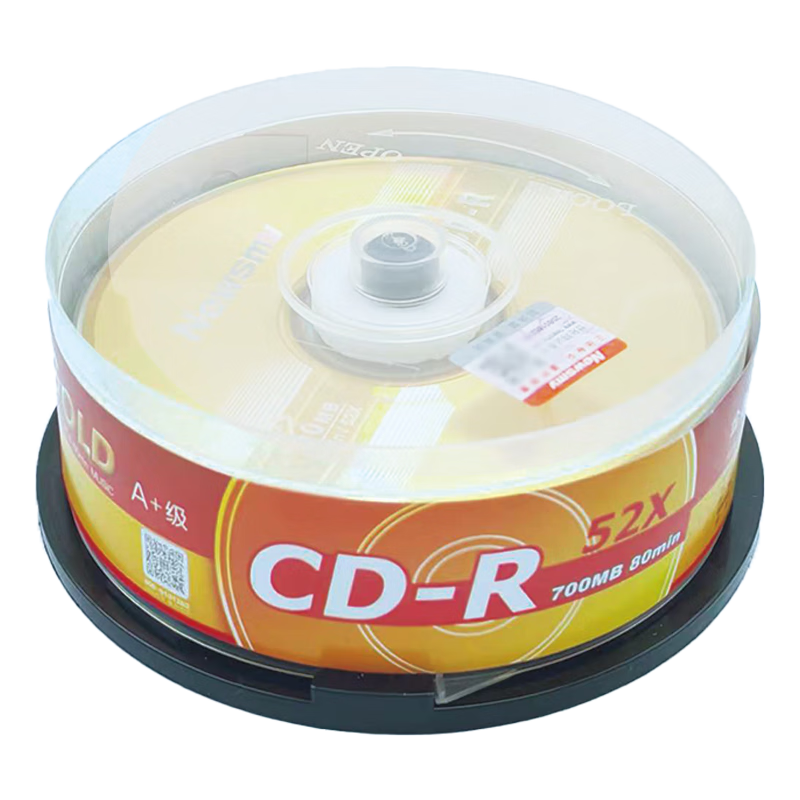Newsmy CD-R Discs/Recordable Discs, 52x Speed, 700MB Capacity, Blank Discs for Burning, Jinpan Series, 25 Pieces in A Barrel