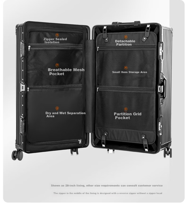 DTA Luggage, Large Capacity Suitcase for Men And Women, Carry-On Trolley Case, Student Password Lock Suitcase, Classic Black, 26 Inches 18