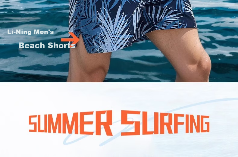 Li-Ning Quick-Dry Beach Shorts for Men, Water-Friendly Swim Trunks, 2026 New Style Men's Anti-Embarrassment Summer Surfing Swimming Shorts, Short Boxer Briefs 3