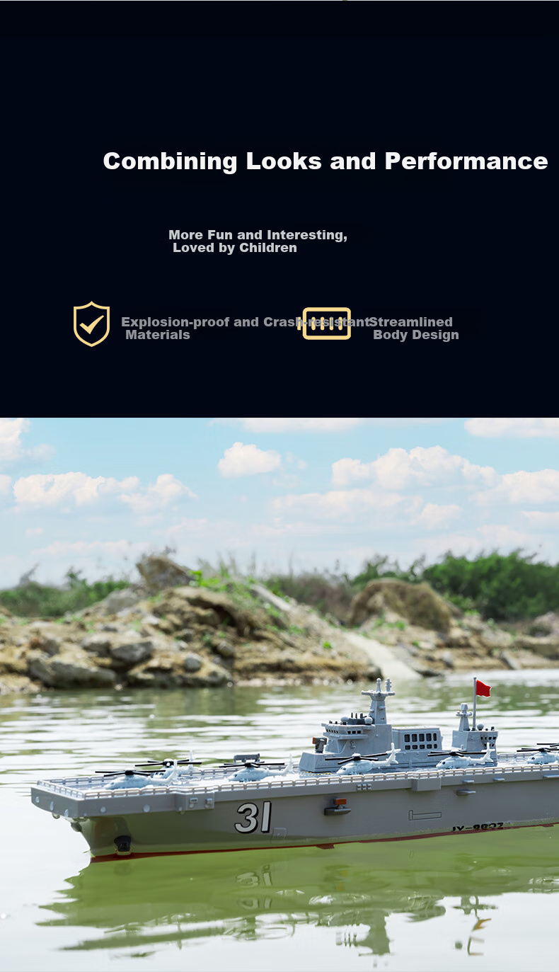 JINGDA TOYS Electric Remote Control Ship, Liaoning Aircraft Carrier Toy, Boys' Birthday Gift 9