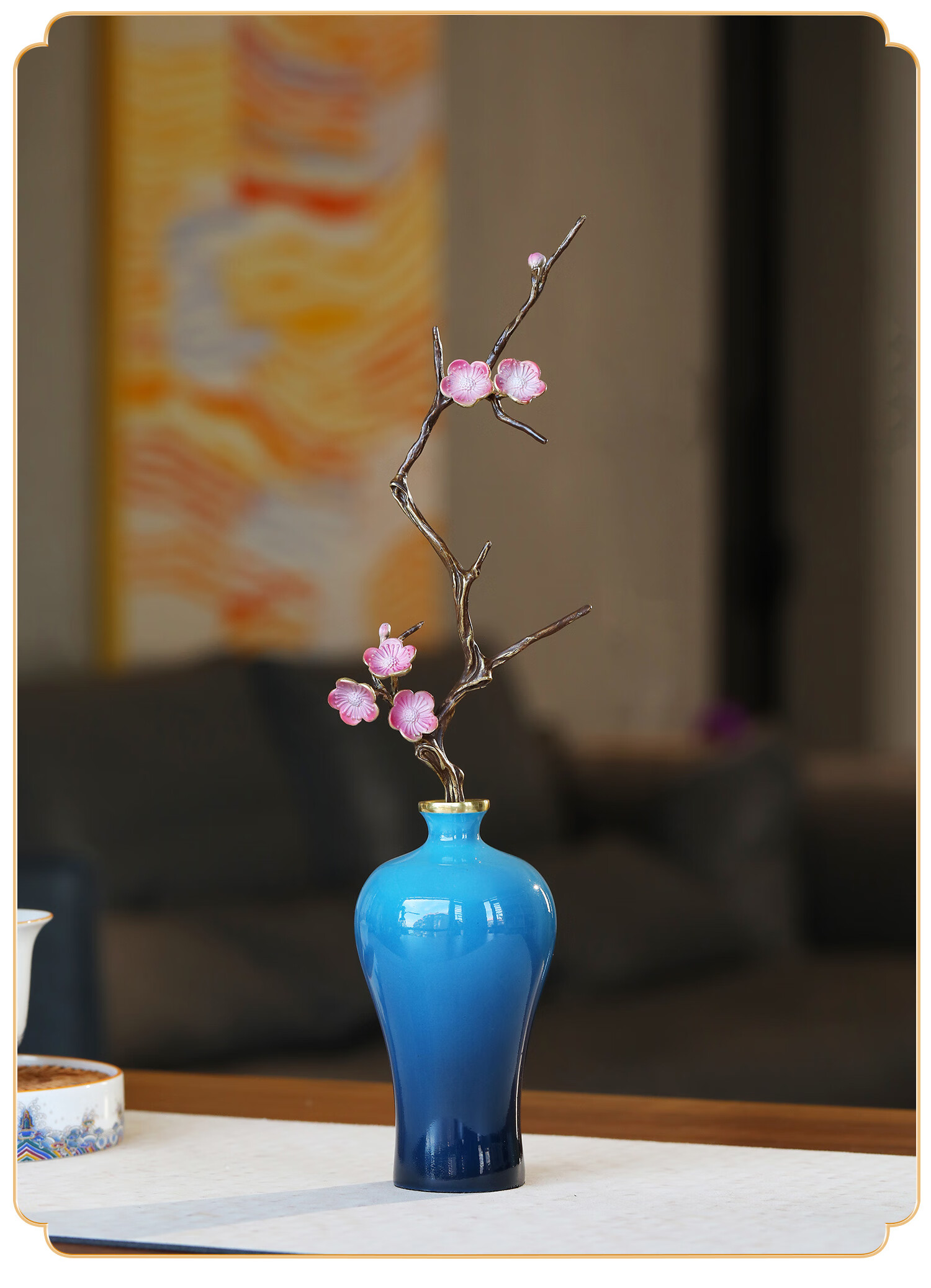 Mr. Nan Chu Orchid Cloud Vase Copper Ornament New Chinese Style Desktop Living Room Entryway Study Decoration Housewarming Opening Gift 3