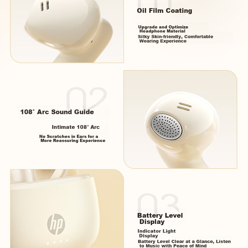 HP H10J True Wireless Bluetooth 5.4 ENC Calling Noise Reduction Semi In-Ear Compact Music Earphones Compatible with Apple And Android Phones for Gaming, Entertainment, And Office Use Lake Blue 25