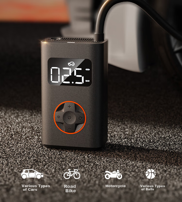 QiCYCLE N3 Portable Car Air Pump, Electric Inflator for Bicycles And Electric Vehicles, Wireless Air Compressor 5